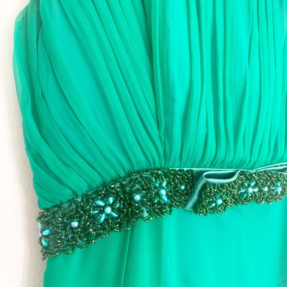 Vintage Green 60’s Formal Gown Prom Dress Elegant - Picture 10 of 13